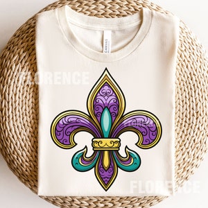Mardi Gras Fleur de Lis PNG, Fleur De Lis, Fleur De Lis PNG, Mardi Grass, New Orleans, Shirt Design, Fat Tuesday, Sublimatie, Design 25DV
