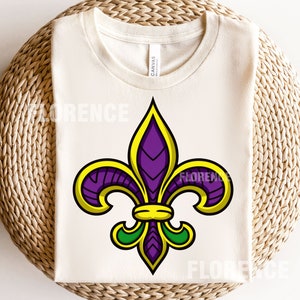 Mardi Gras Fleur de Lis PNG, Fleur De Lis, Fleur De Lis PNG, Mardi Grass, New Orleans, Shirt Design, Fat Tuesday, Sublimatie, Design 30DV