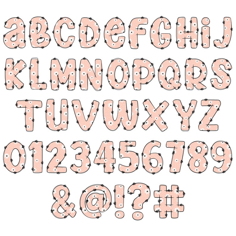 Spring Floral Alphabet PNG, Doodle Alpha, Doodle Flowers, Doodle ...