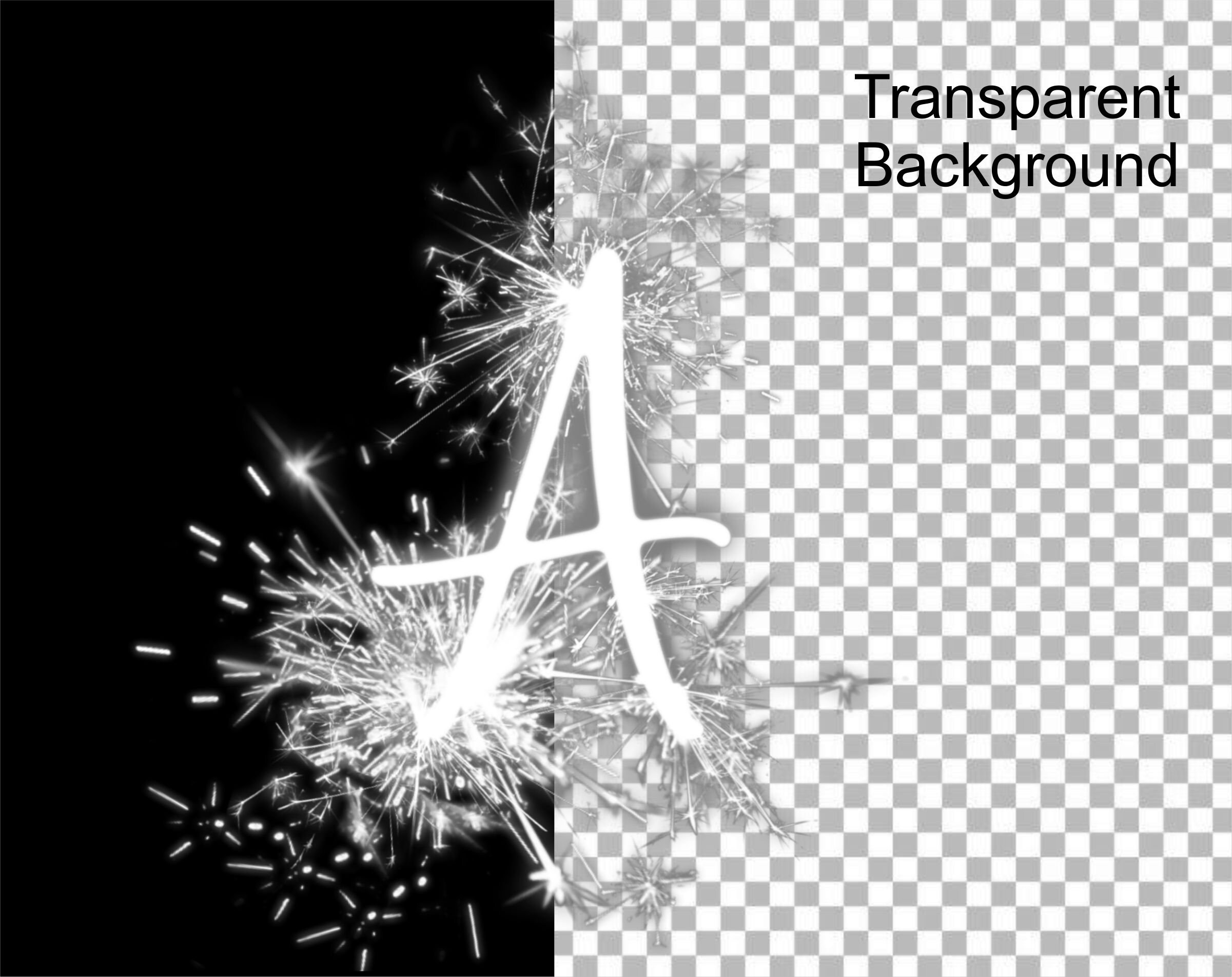 Sparks White PNG Letters, Transparent Background, Fire Alphabet Clip ...