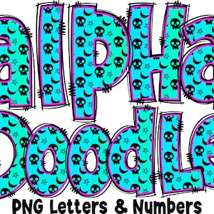 Halloween-alfabet PNG, Halloween, Halloween-dag, alfakrabbel, png-letters, halloweendoodle, sublimatie, spookletters, alfapakket 20AP