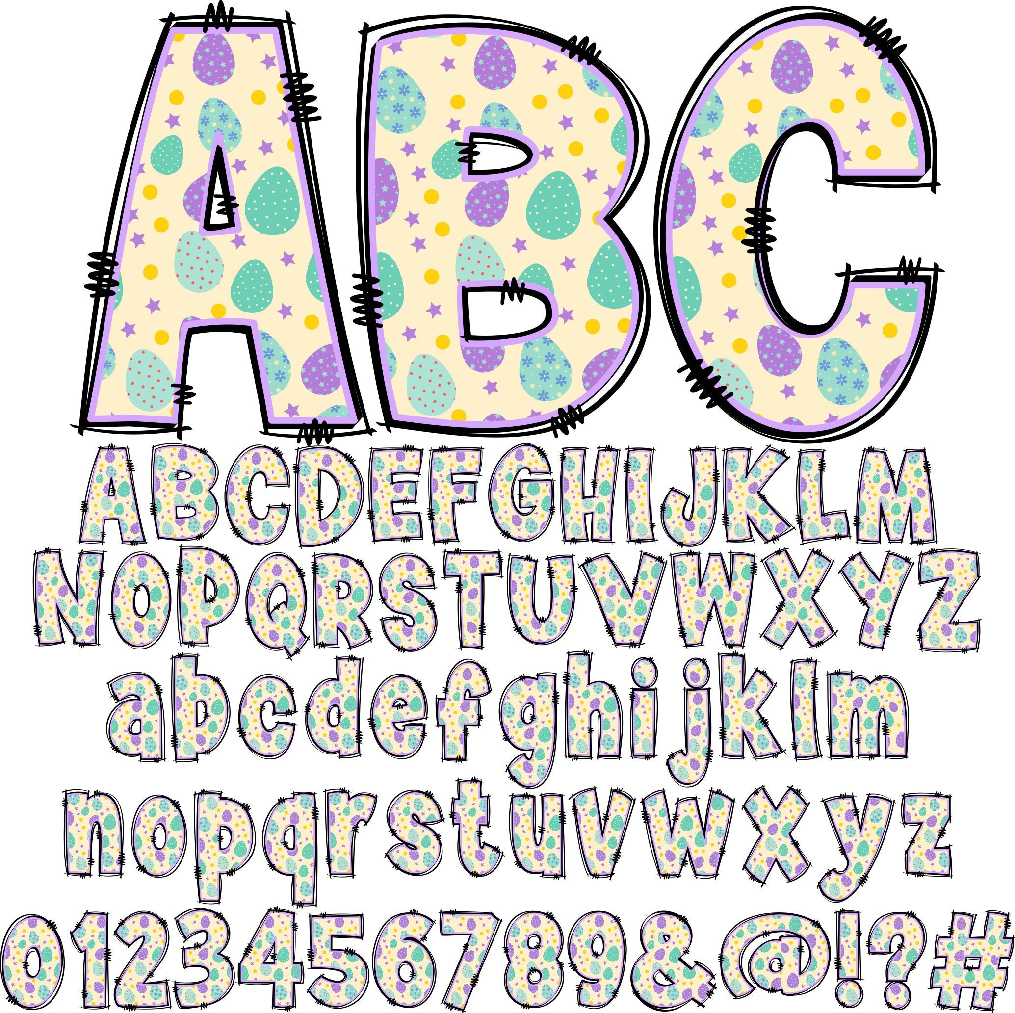 Easter Alphabet PNG, Easter Alphabet, Doodle Easter, Doodle Letters PNG ...