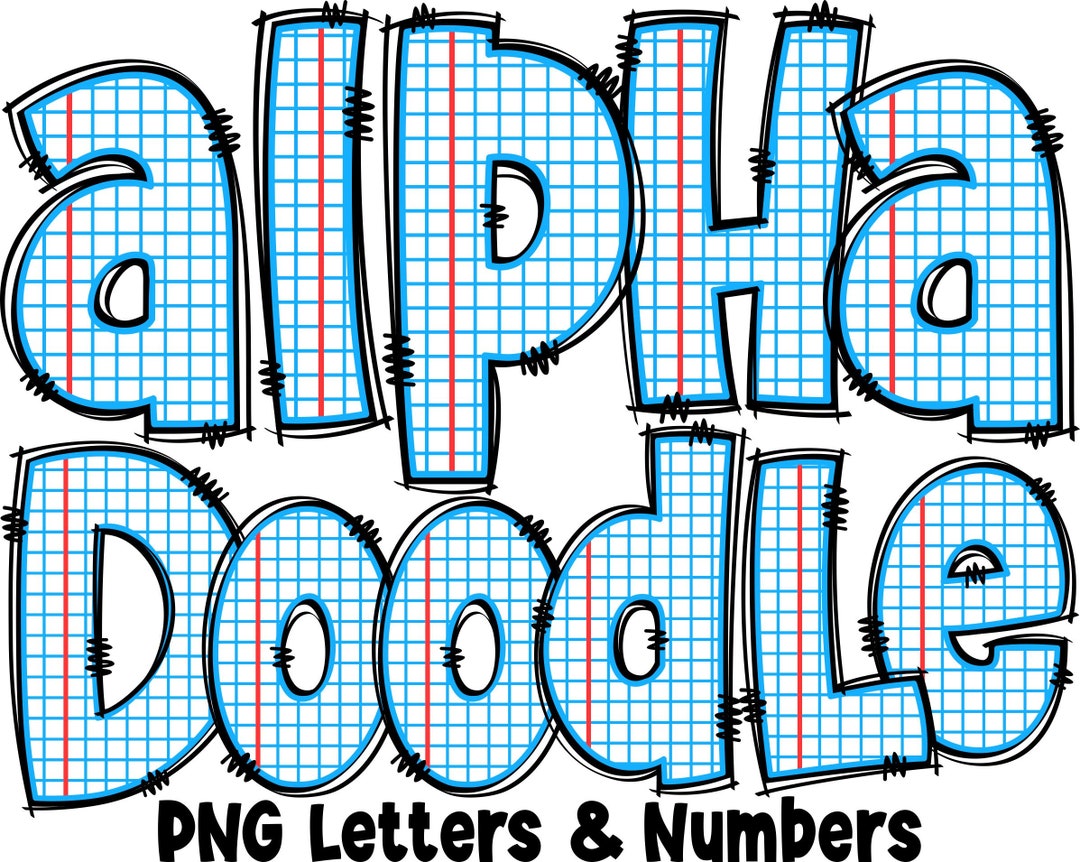 School Letters & Numbers PNG, Alpha Doodle, PNG Letters, Doodle Letters ...