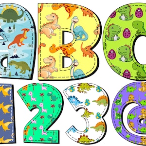 Faux Applique Dinosaur Letters PNG, Doodle Letters, Dino Letters, Alpha Doodle, Kids Letters, PNG Doodle, Sublimation, Dinosaurs 1GX
