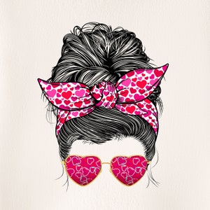 Moño desordenado PNG, Vida de mamá, Lazo de bandana, Bandana violeta, San Valentín, Moño desordenado de San Valentín, Diadema, Moño desordenado, Moño desordenado (9 MB)