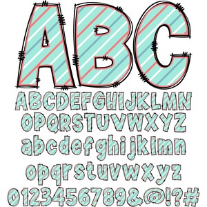 Stripes Alpha Pattern Stripes Letters & Numbers PNG, Alpha Doodle, PNG Letters, Floral Doodle ...
