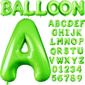 Letras de Balão Verde-Limão PNG, Fundo Transparente, Alfabeto de Balão, PNG, Letras de Balão Verde-Limão, Letras de Balão de Festa 1BA