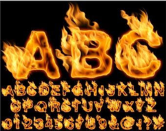 Fire PNG Letters, Transparent Background, Flame Alphabet Clip Art, PNG, Fire Letters, Flame Letters, Burn Letters, Fire Orange 17AT