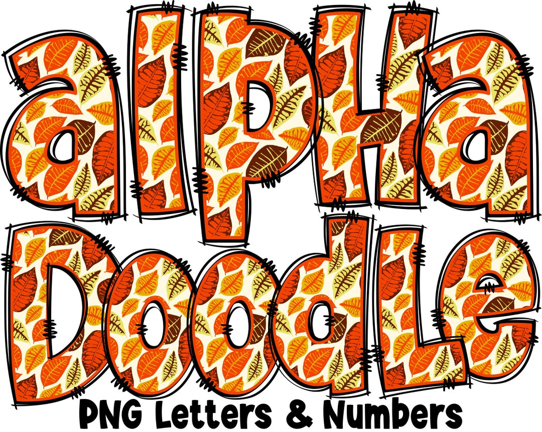 Fall Autumn Letters & Numbers PNG, PNG Letters, Fall Doodle, Doodle ...