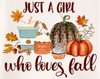 Just a Girl Who Loves Fall PNG, Animal print pumpkins, Thanksgiving, Doodle Pumpkin, Beige Orange Leopard, Autumn, Fall Design 18DF