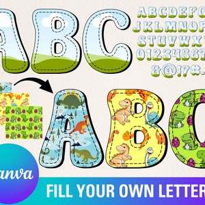 Plantilla de marco de Canva de letras, letras de apliques falsos, letras de garabato, marco de Canva, plantilla de Canva, marco de letras Canva, letras de Canva 1CL