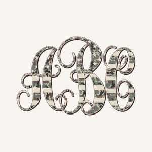 Kamouflagemonogram PNG, sammankopplande, amerikansk flagga, manus, kokett preppy, kamouflagedesign 13SM