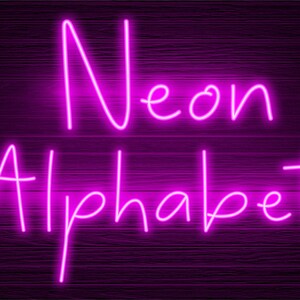 Neon Glow-Effekt Alphabet PNG Clip Art Buchstaben Schriftart Sofortiger Download-Dateien Magenta Purple Glow, Neon Magenta 2N