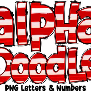 Patriotic Letters & Numbers PNG, Alpha Doodle, PNG Letters, 4th of July Doodle, Doodle Letters PNG, Sublimation, Alpha Pack 14AP