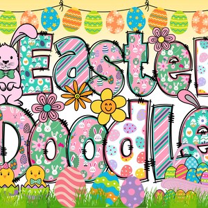 Ostern Alphabet PNG, Ostern Buchstaben, Ostern Doodle, Ostereier, Alpha Ostern, Doodle Buchstaben, Sublimation, Clipart, Bundle, Alpha Pack 77AP