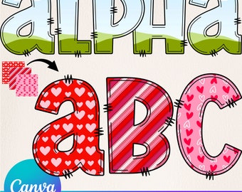 Letters Canva Frame Template , Fill Your Own Letters , Doodle Letters, Canva Letters, Canva Template, Canva Frame, Canva Letters 2CL