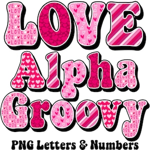 Alfabeto Groovy del día de San Valentín PNG, letras de San Valentín, garabato de San Valentín, letras rosas, carta de amor, San Valentín, paquete, Alpha Groovy 6AG