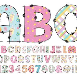 Easter Alphabet PNG, Alphabet Clip Art, PNG, Doodle Easter, Doodle Letters PNG, Easter Letters, Sublimation, Easter Theme 63B