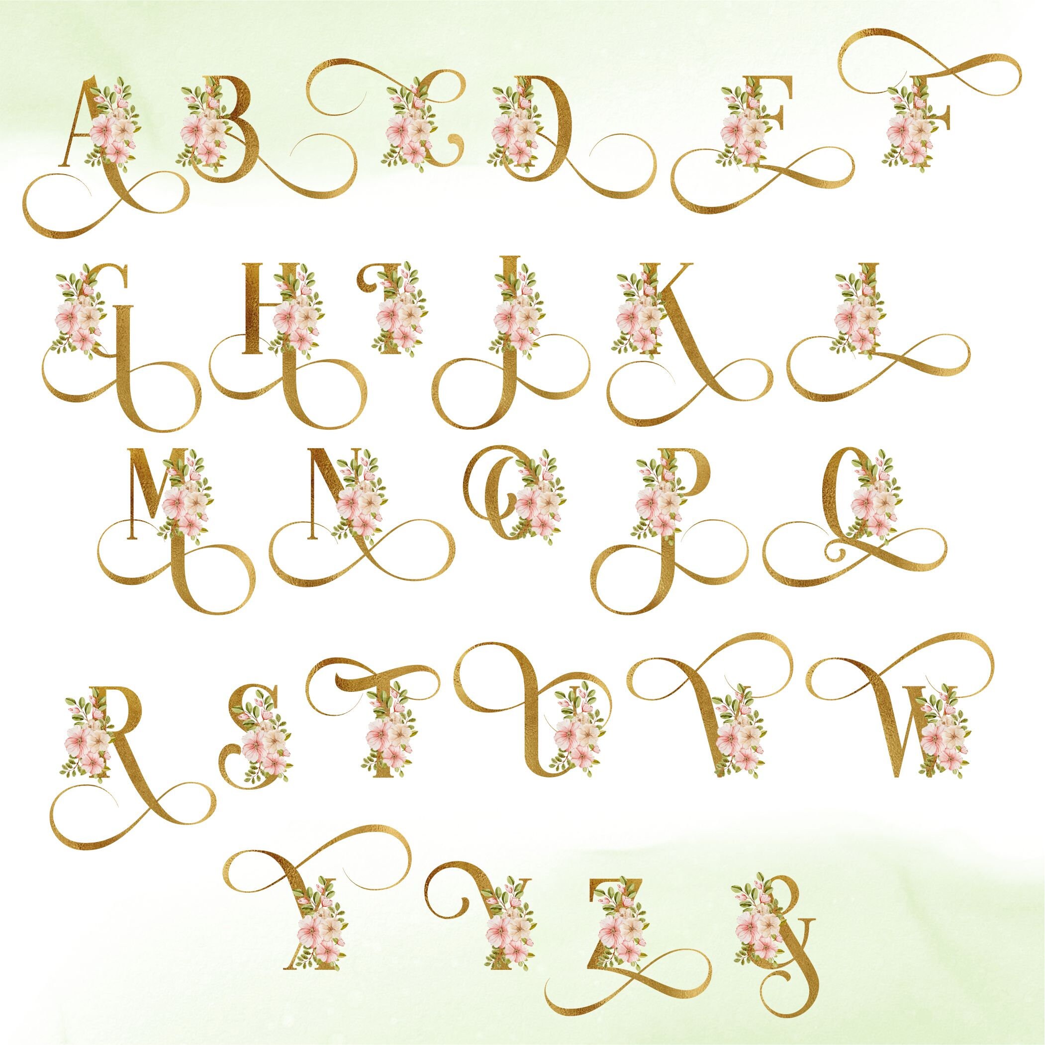 Watercolor Flowers Alphabet PNG, Gold Soft Pink Floral Alphabet, Gold Flower Letters, Floral Uppercase Letters, Botanical Alphabet 9WB Watercolor Flowers Alphabet PNG, Gold Soft Pink Floral Alphabet, Gold Flower Letters, Floral Uppercase Letters, Botanical Alphabet 9WB