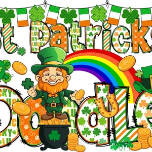 Cartas del Día de San Patricio PNG, Alfabeto de Shamrock, Alpha Doodle, St Paddy's, Día de San Patricio, Paquete, Leprechaun, Clipart, Alpha Pack 74AP