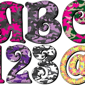 Camouflage Faux Applique PNG, Doodle Alpha, Camo Doodle, Doodle Letters PNG, Alpha Letters, PNG Doodle , Sublimation, Alpha Doodles 2HX