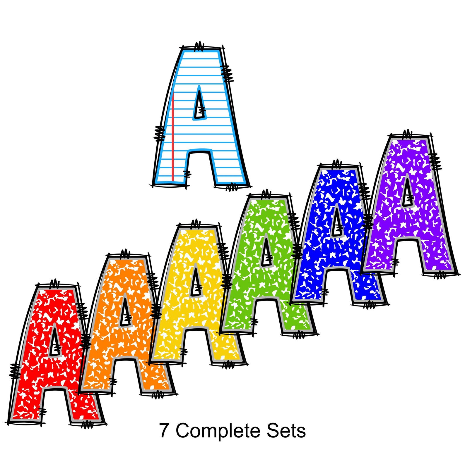 School Letters & Numbers PNG, Alpha Doodle, Doodle Letters, Composition ...