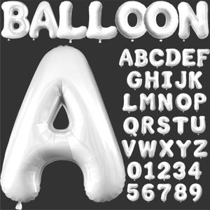 Letras PNG de Balão Branco, Fundo Transparente, Alfabeto de Balão Branco, PNG, Letras de Balão Branco, Letras de Balão de Festa 1BA