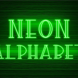 Neon Glow Effect Alphabet PNG Clip Art Letters Font Instant Download Files Green Halo Light, Neon Green 3N