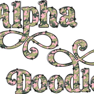 Camouflage Doodle PNG, Doodle Alpha, Camo Doodle, Doodle Letters PNG, Alpha Letters, PNG Doodle , Sublimation, Alpha Doodles, Pink 69G