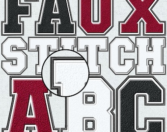 Faux Embroidery Chenille Letters BUNDLE, Faux Chenille Patch, Faux Chenille Letters, Varsity, College, Stitched Alpha PNG, Faux Stitch, 29FS
