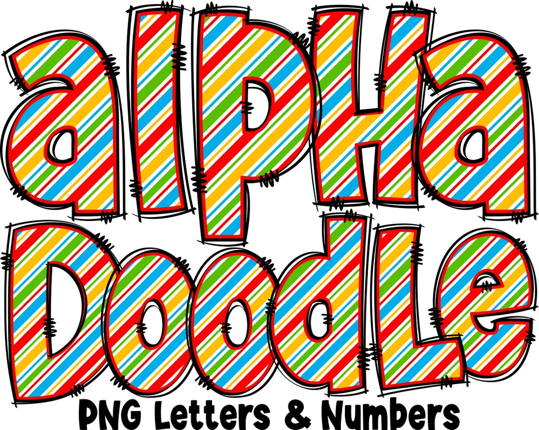 School Letters & Numbers PNG, Alpha Doodle, PNG Letters, Doodle Letters ...