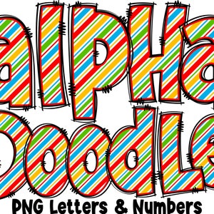 Letras y números escolares PNG, Alfabeto Doodle, Letras PNG, Letras Doodle PNG, Letras rayadas, Sublimación, Regreso a clases, Paquete Alfa 26AP