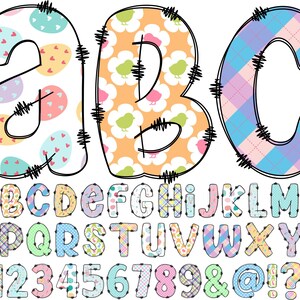 Easter Alphabet PNG, Alphabet Clip Art, PNG, Doodle Easter, Doodle Letters PNG, Easter Letters, Happy Easter, Sublimation, Easter Eggs 62A