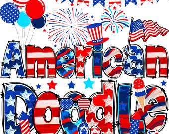 BUNDLE Patriotic Alphabet PNG, 4th of July, Independence Day, Alpha Doodle, PNG Letters, American Doodle, Sublimation, Alpha Pack 14AP