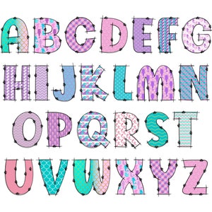 Mermaid Letters PNG Doodle Alphabet Clip Art Transparent - Etsy