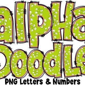 Floral Letters & Numbers PNG, Alpha Doodle, PNG Letters, Floral Doodle, Doodle Letters PNG, Spring Letters, Sublimation, Alpha Pack 6AP