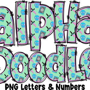 Halloween Alphabet PNG, Halloween, Halloween Day, Alpha Doodle, PNG Letters, Halloween Doodle, Sublimation, Spooky Letters, Alpha Pack 20AP