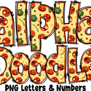 Halloween-alfabet PNG, Halloween, Halloween-dag, alfakrabbel, png-letters, halloweendoodle, sublimatie, spookletters, alfapack 21AP