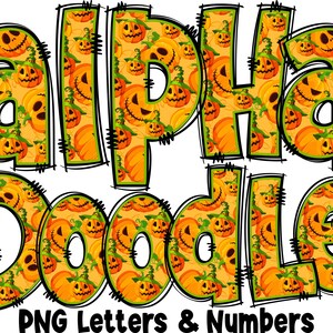 Halloween Alphabet PNG, Halloween, Halloween Day, Alpha Doodle, PNG Letters, Halloween Doodle, Sublimation, Spooky Letters, Alpha Pack 21AP