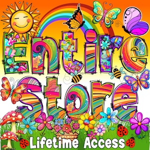 Unlimited Lifetime Entire Store Access, Past and Future Designs, Whole Etsy Shop, Alpha Doodle, Doodle Letters, Alpha Pack, Neon Letters