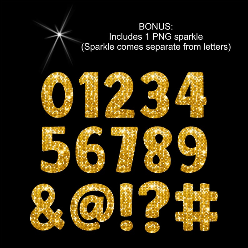 PNG Gold Glitter Letters Sparkle Clip Art Letters Alphabet - Etsy