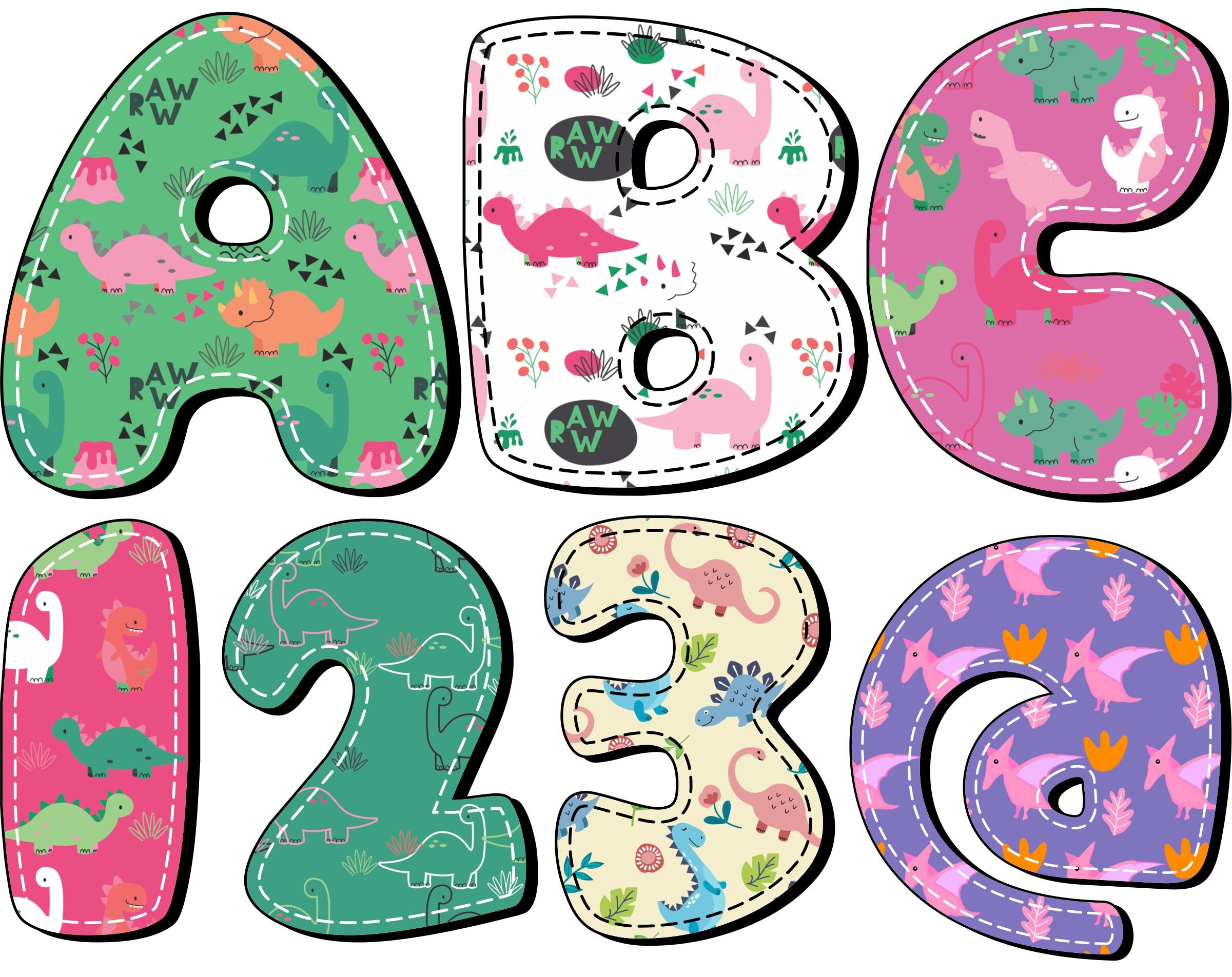 Faux Applique Dinosaur Letters PNG, Doodle Letters, Dino Letters, Alpha Doodle, Kids Letters, PNG Doodle, Sublimation, Dinosaurs 1JX