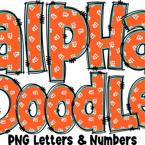 Blumen Buchstaben & Zahlen PNG, Alpha Doodle, PNG Buchstaben, Blumen Gekritzel, Doodle Buchstaben PNG, Frühlingsbuchstaben, Sublimation, Alpha Pack 9AP
