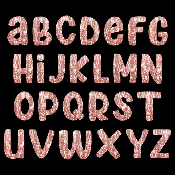 PNG Rose Gold Glitter Letters, Sparkle Clip Art, Letters Alphabet