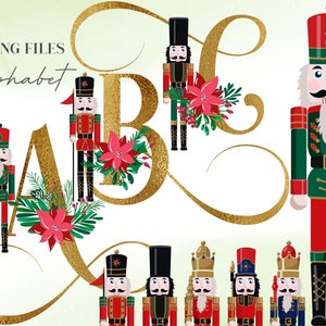 Alfabeto Quebra-Nozes de Natal PNG, Letras Quebra-Nozes, Clip Art, PNG Transparente, Letras Douradas, Letras de Natal, Letras Quebra-Nozes 49WB