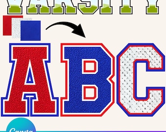 Varsity Embroidery Canva Frame Template , Varsity Letters , College Letters, School Letters, Canva Template, Canva Frame, Canva Letters 12CF