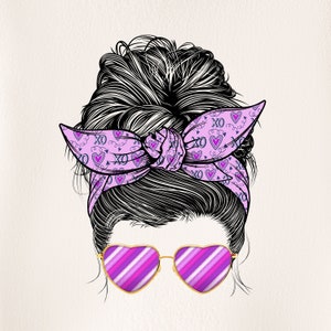 Chignon spettinato in formato PNG, Vita da mamma, Fiocco con bandana, Bandana viola, San Valentino, Chignon spettinato per San Valentino, Fascia per capelli, Chignon spettinato, Chignon spettinato 14 MB