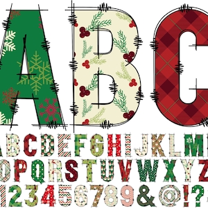 Christmas Clipart letters PNG, Wrapping Paper Alphabet Clip Art, PNG, Doodle Holidays Letters, Christmas Letters, Christmas Alphabet 18C