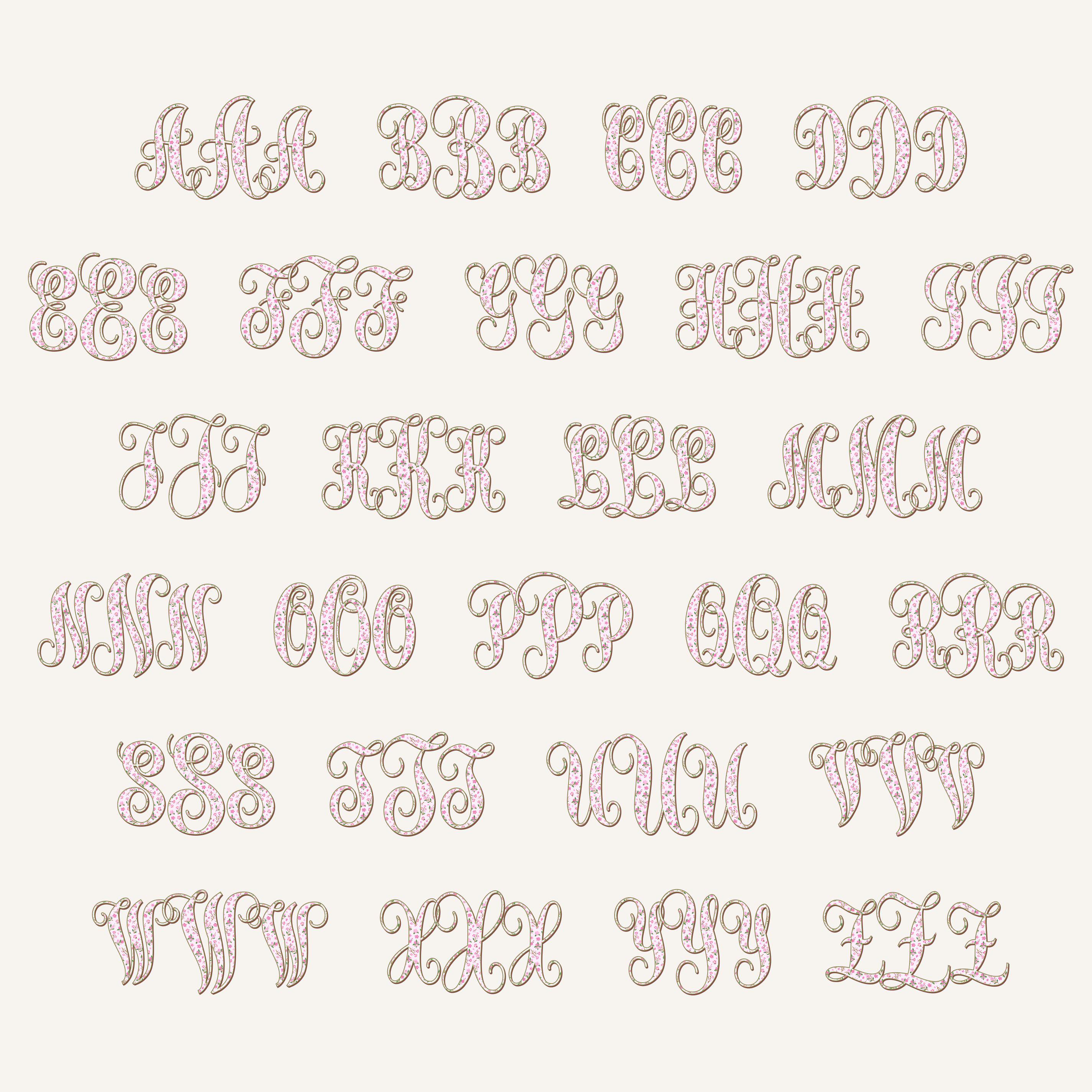 Spring Monogram PNG, Interlocking, Script, Coquette Preppy, Flower ...
