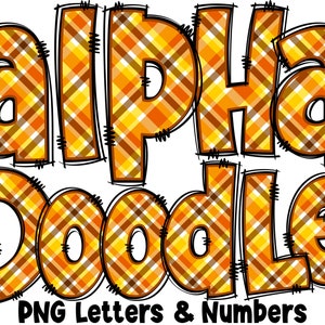 Fall Autumn Letters & Numbers PNG, Alpha Doodle, PNG Letters, Fall Doodle, Doodle Letters, Striped Letters, Sublimation, Alpha Pack 29AP